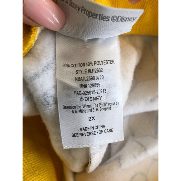 Disney Yellow Winnie the Pooh Cropped Cotton Loungewear Sweatpants 2X - Picture 10 of 14